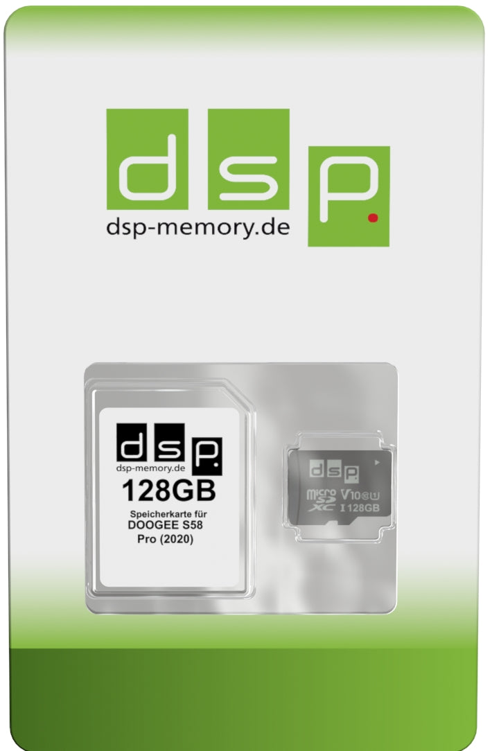 DSP Memory 128GB microSDXC Speicherkarte (Class 10) für DOOGEE S58 Pro (2020)