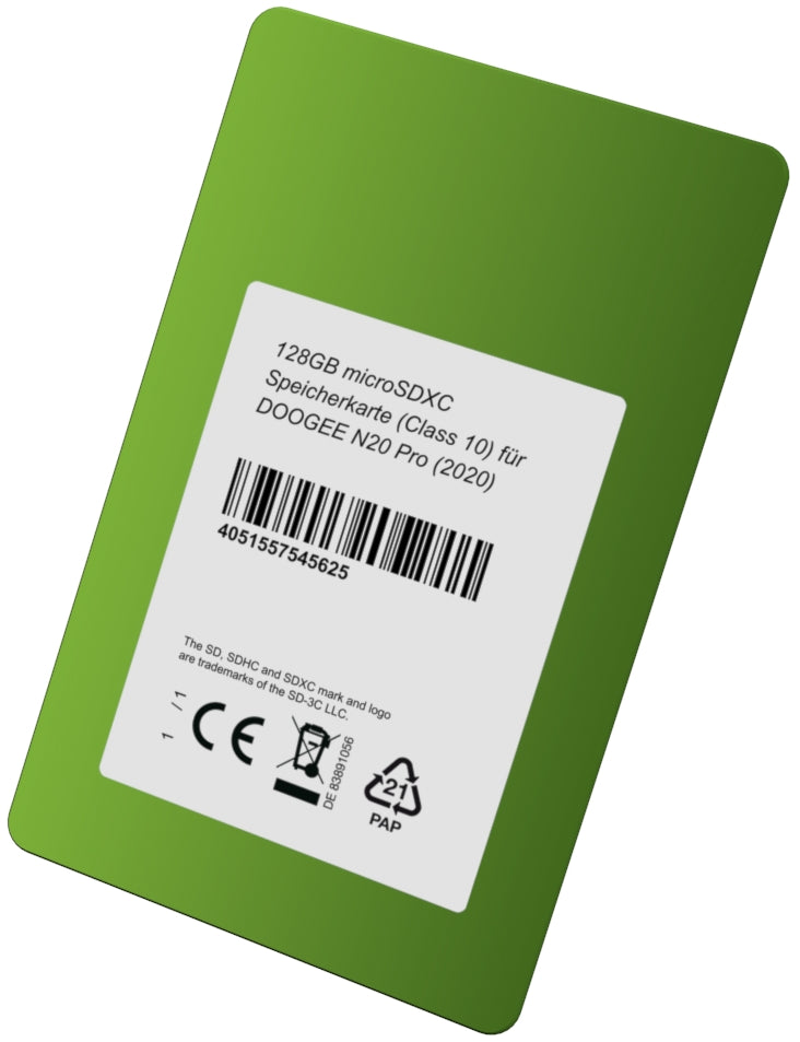 DSP Memory 128GB microSDXC Speicherkarte (Class 10) für DOOGEE N20 Pro (2020)
