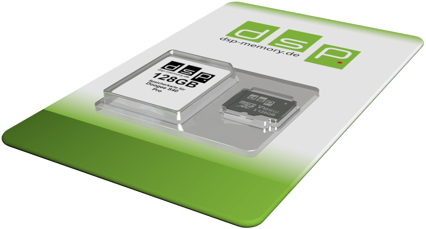 DSP Memory 128GB microSDXC Speicherkarte (Class 10) für Doogee S40 Pro
