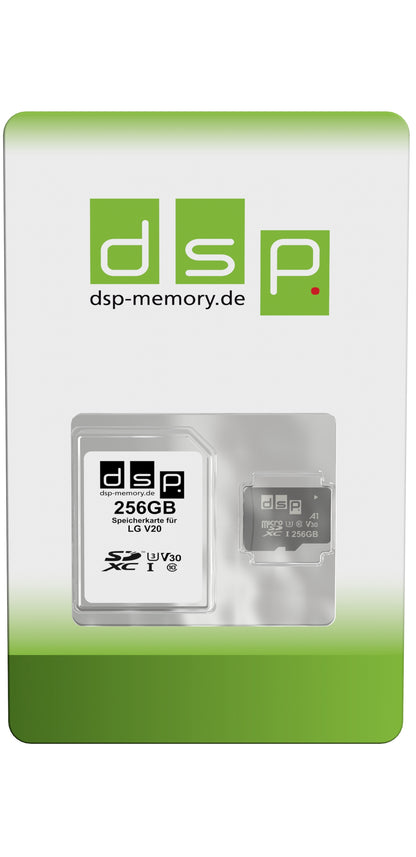 DSP Memory 256GB Speicherkarte (A1, V30, U3) für LG V20