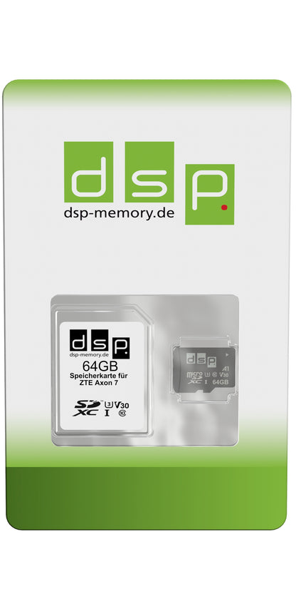 DSP Memory 64GB Speicherkarte (A1, V30, U3) für ZTE Axon 7