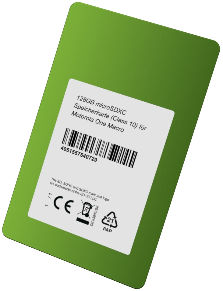 DSP Memory 128GB microSDXC Speicherkarte (Class 10) für Motorola One Macro