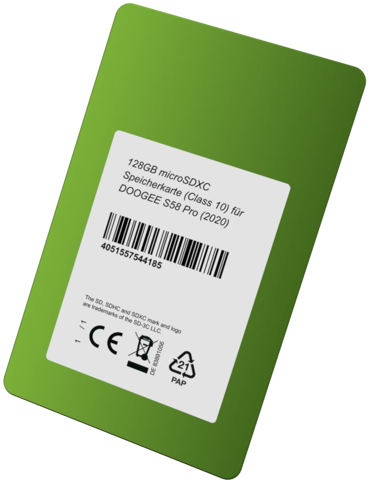 DSP Memory 128GB microSDXC Speicherkarte (Class 10) für DOOGEE S58 Pro (2020)
