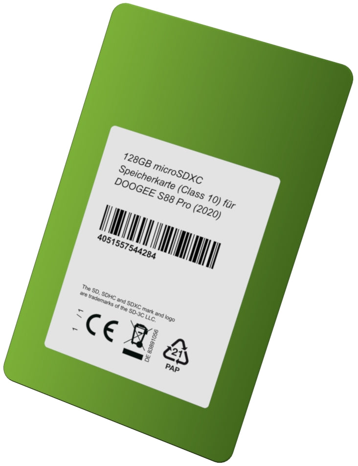 DSP Memory 128GB microSDXC Speicherkarte (Class 10) für DOOGEE S88 Pro (2020)