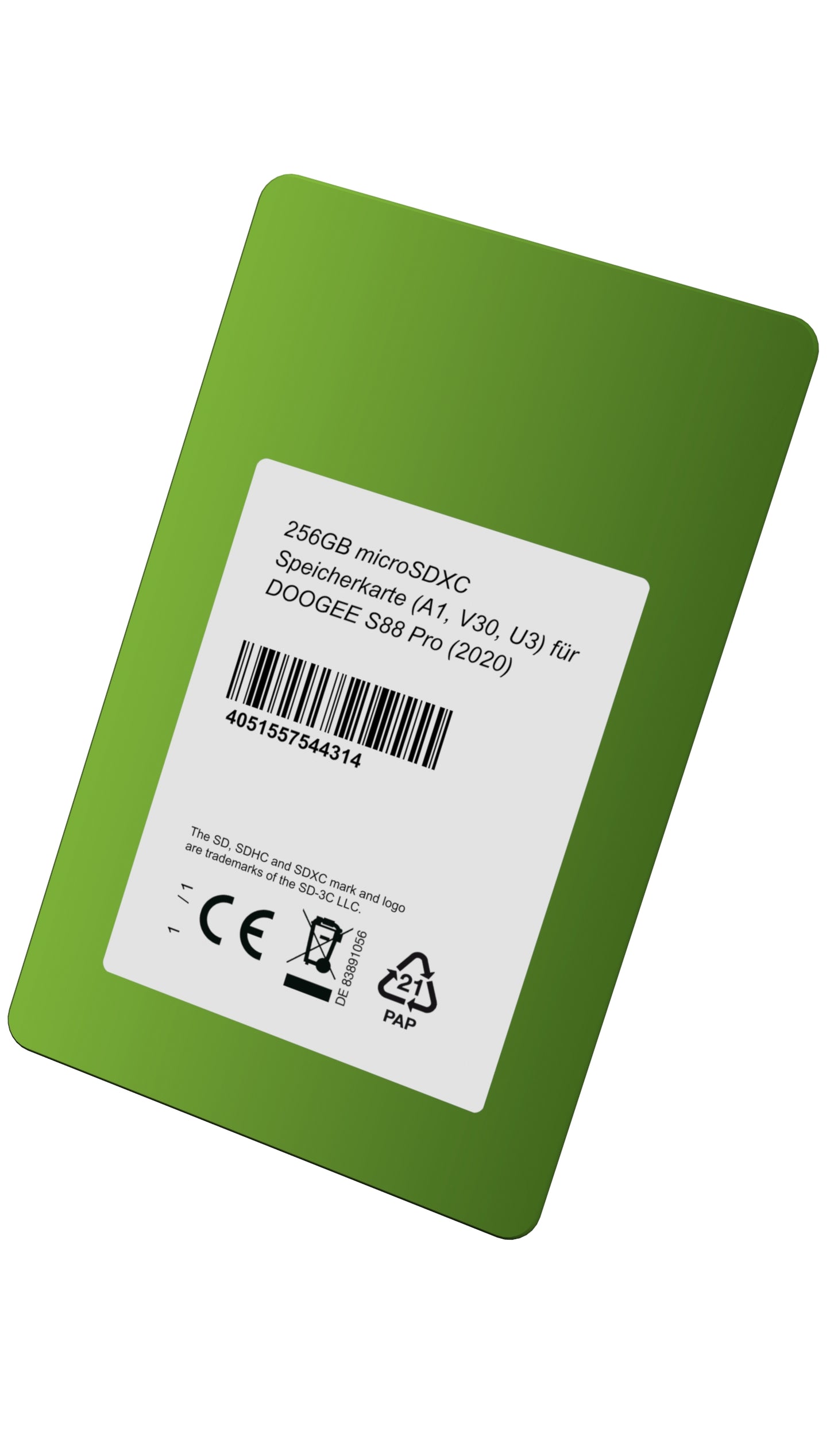 DSP Memory 256GB microSDXC Speicherkarte (A1, V30, U3) für DOOGEE S88 Pro (2020)