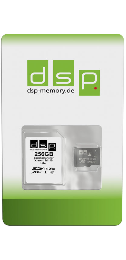 DSP Memory 256GB microSDXC Speicherkarte (A1, V30, U3) für Xiaomi Mi 10 Lite