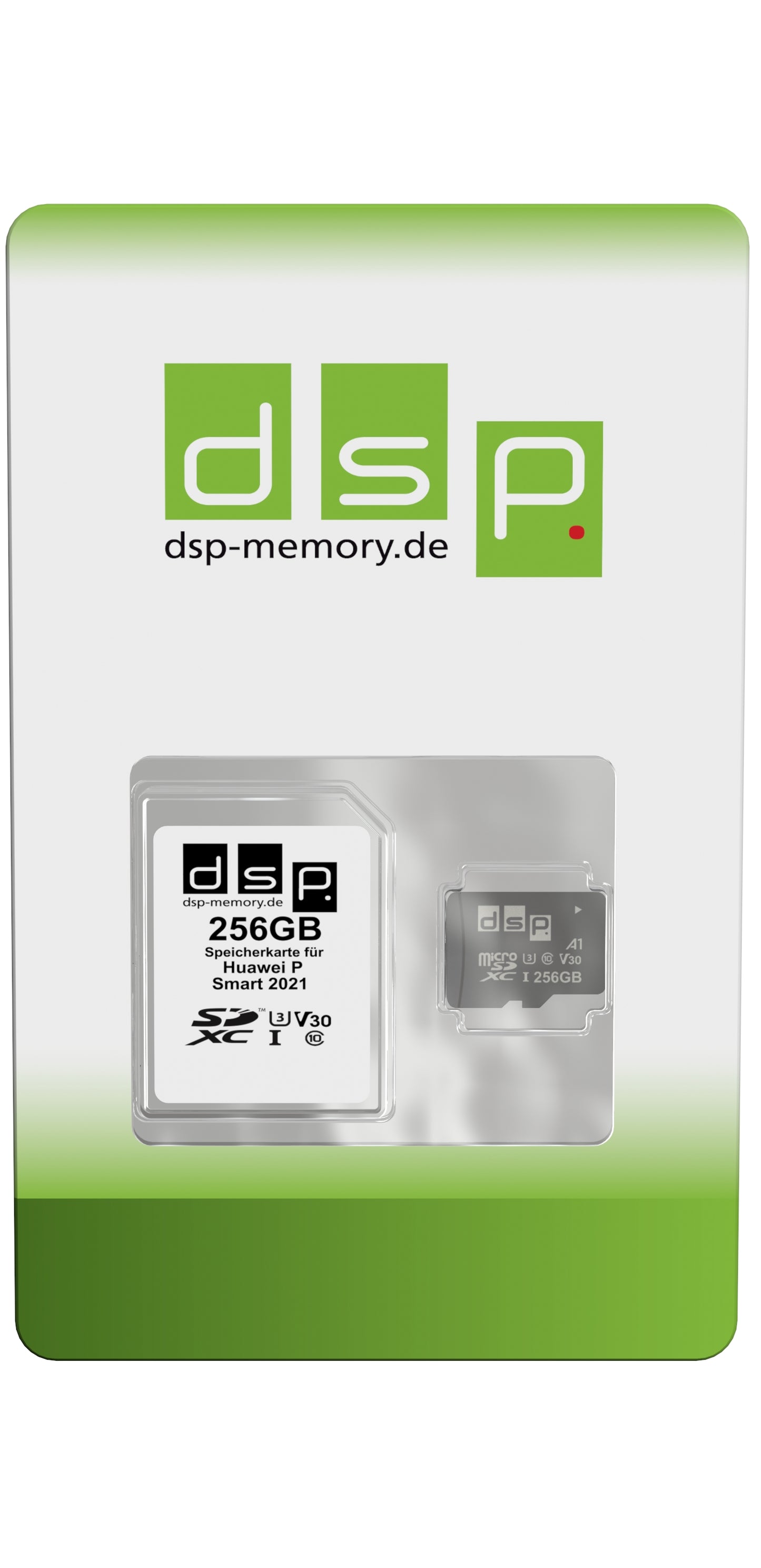 DSP Memory 256GB microSDXC Speicherkarte (A1, V30, U3) für Huawei P Smart 2021