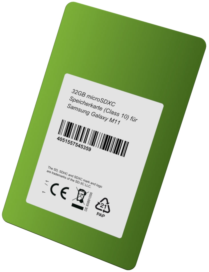 DSP Memory 32GB microSDXC Speicherkarte (Class 10) für Samsung Galaxy M11