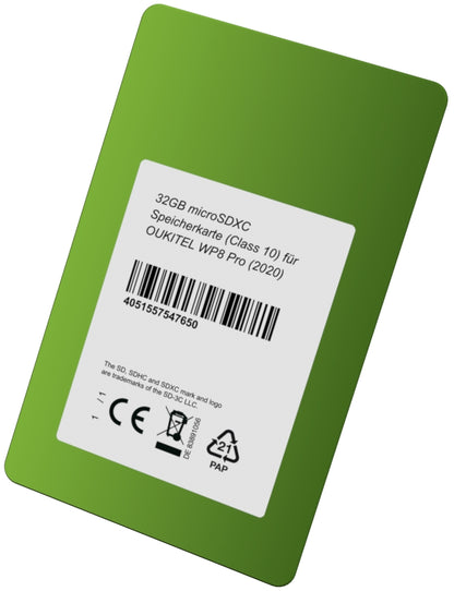DSP Memory 32GB microSDXC Speicherkarte (Class 10) für OUKITEL WP8 Pro (2020)