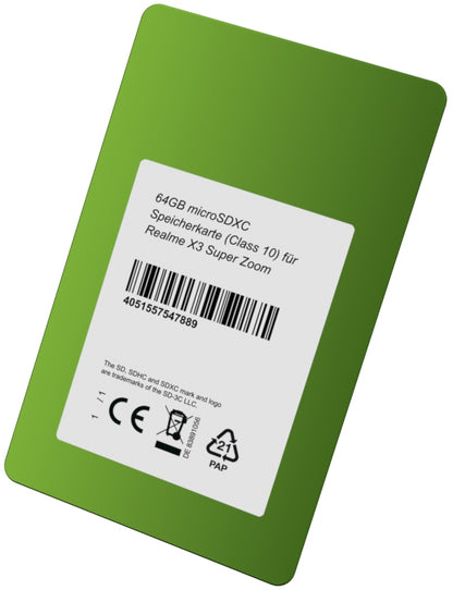 DSP Memory 64GB microSDXC Speicherkarte (Class 10) für Realme X3 Super Zoom