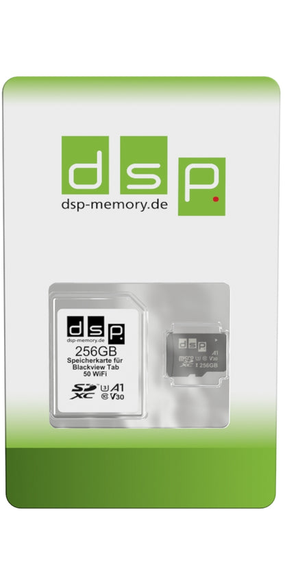 DSP Memory 256GB Speicherkarte für Blackview Tab 50 WiFi (A1, V30, U3)