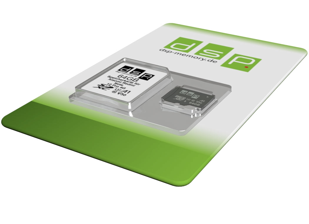 DSP Memory 64GB Speicherkarte für Xiaomi Redmi Note 12 Pro 4G (A1, V30, U3)