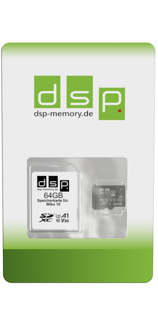 DSP Memory 64GB Speicherkarte für Wiko 10 (A1, V30, U3)