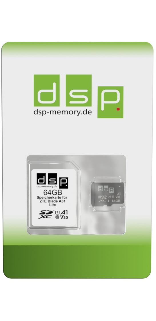DSP Memory 64GB Speicherkarte für ZTE Blade A31 Lite (A1, V30, U3)