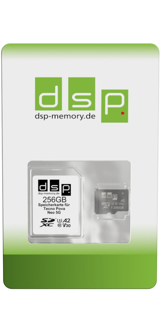 DSP Memory 256GB Speicherkarte für Tecno Pova Neo 5G (A2, V30, U3)